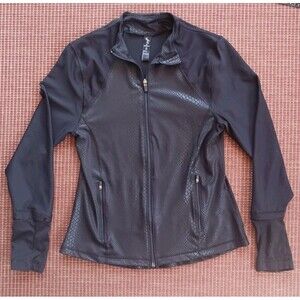Ki Pro Performance Womens Yoga Jacket Small Black Python Snake Skin Running